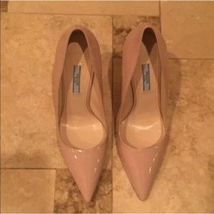 Nude Prada pumps